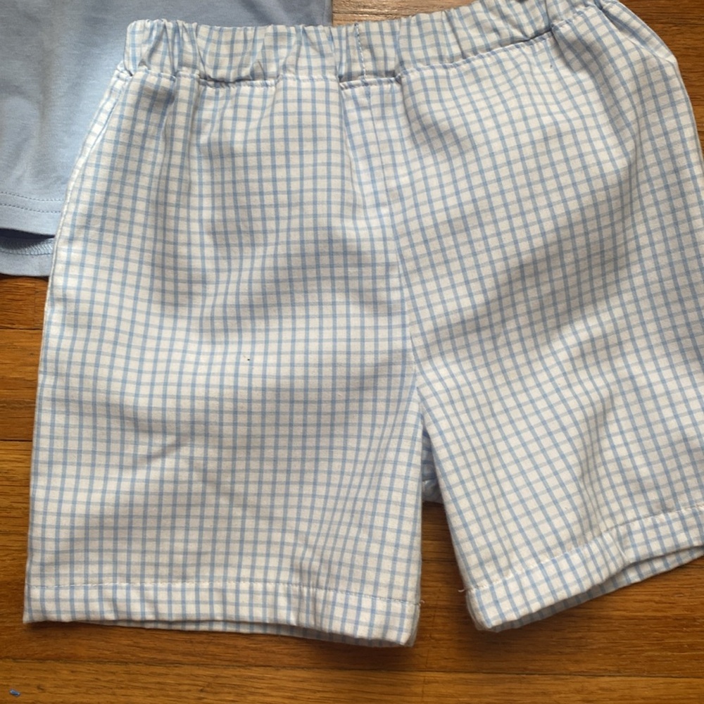 Beaufort Bonnet Company blue polo and plaid pull on shorts 6 - Picture 2 of 6